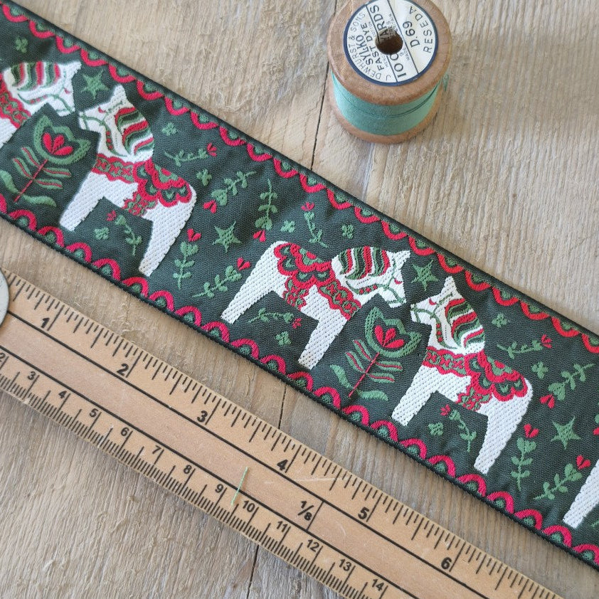 Kafka Dala Horse Ribbon 60mm wide - per 50cm length