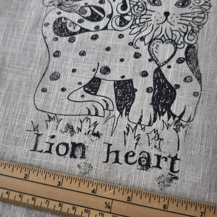 Jill Pargeter Linen Embroidery Cloth - Lion Heart