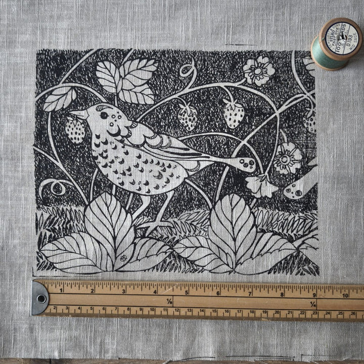 Jill Pargeter Linen Embroidery Cloth - Strawberry Thief