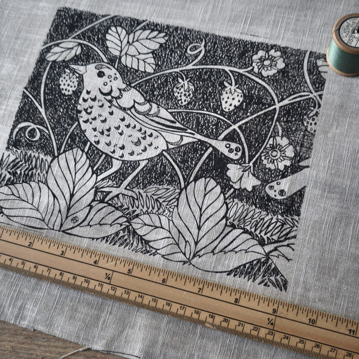 Jill Pargeter Linen Embroidery Cloth - Strawberry Thief