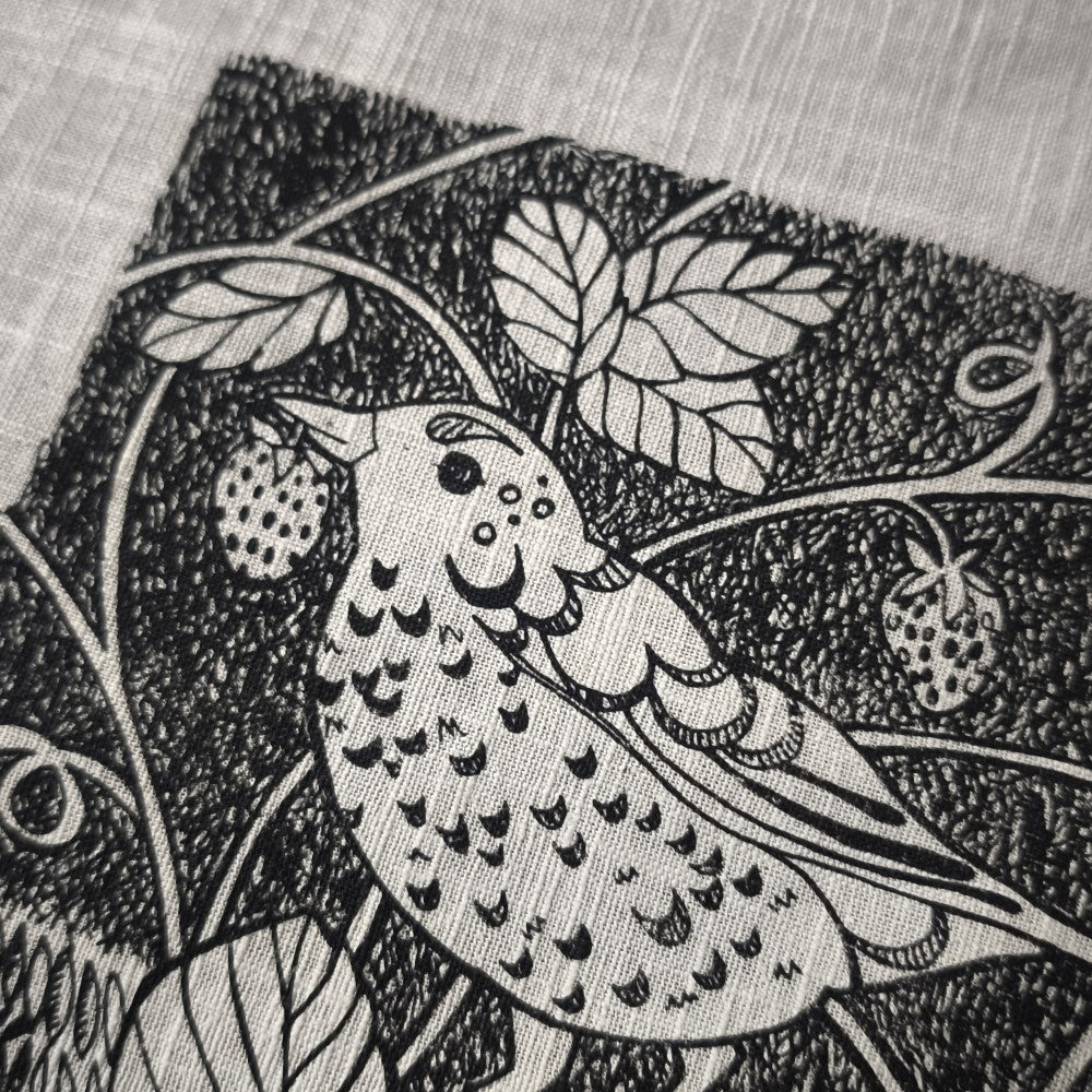 Jill Pargeter Linen Embroidery Cloth - Strawberry Thief