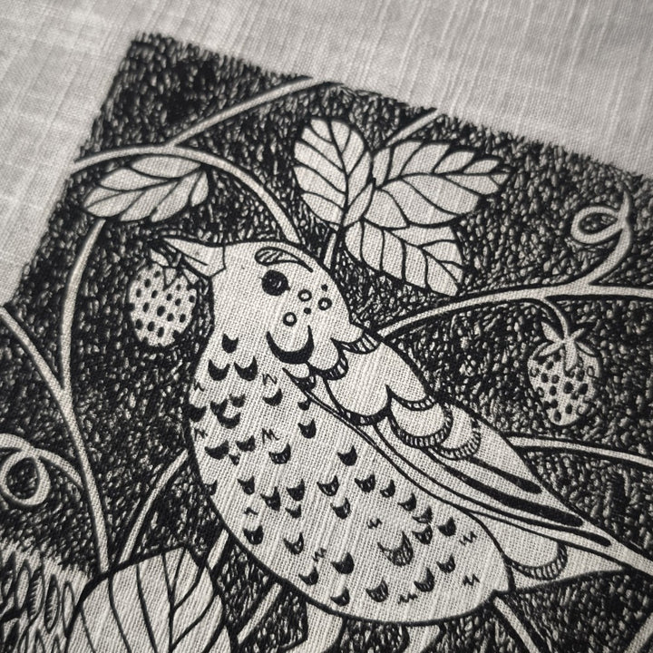Jill Pargeter Linen Embroidery Cloth - Strawberry Thief