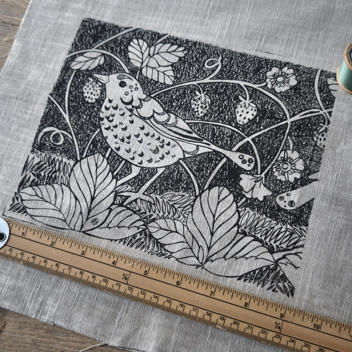 Jill Pargeter Linen Embroidery Cloth - Strawberry Thief