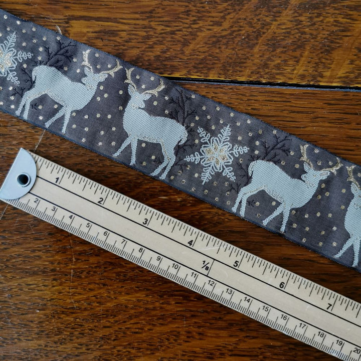 Kafka Deer and Snowflake Ribbon 50 mm wide - per 50 cm length