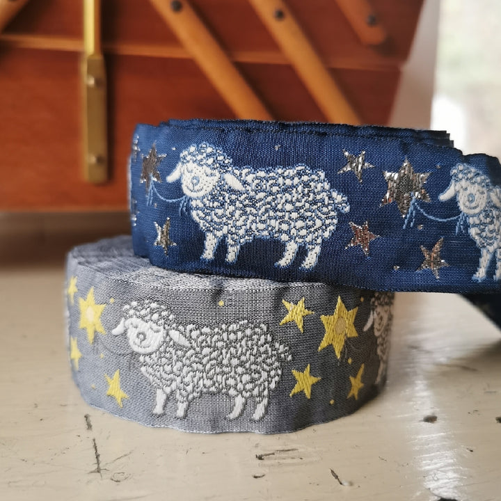 Kafka Starry Sheep Ribbon 30mm wide - per 50cm length