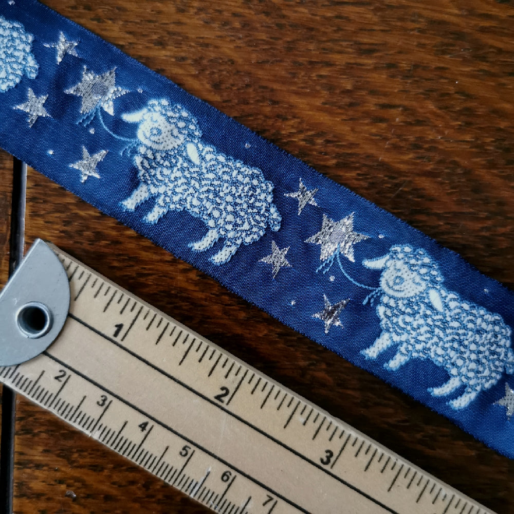 Kafka Starry Sheep Ribbon 30mm wide - per 50cm length