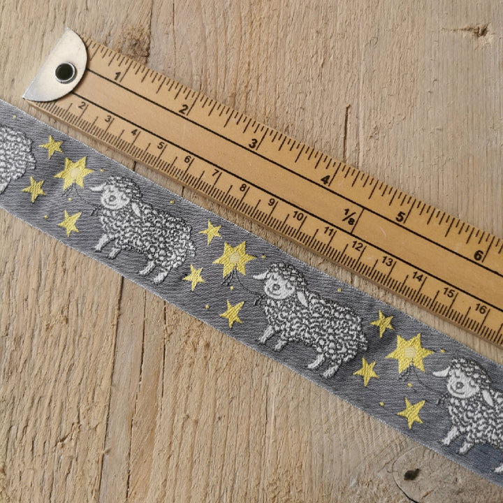 Kafka Starry Sheep Ribbon 30mm wide - per 50cm length