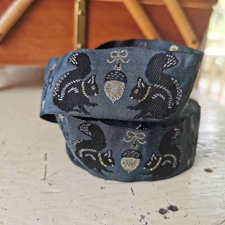 Kafka Squirrel Ribbon - 40mm wide, per 50cm length