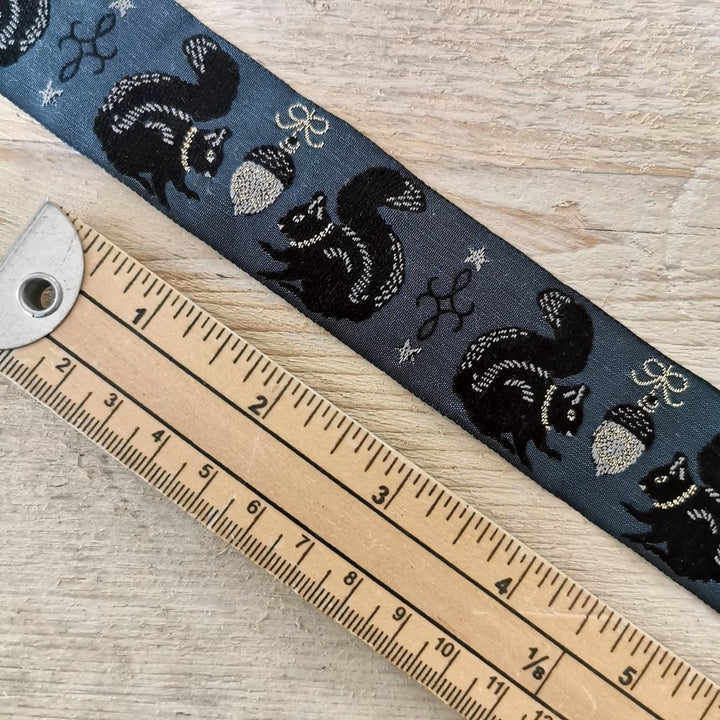 Kafka Squirrel Ribbon - 40mm wide, per 50cm length