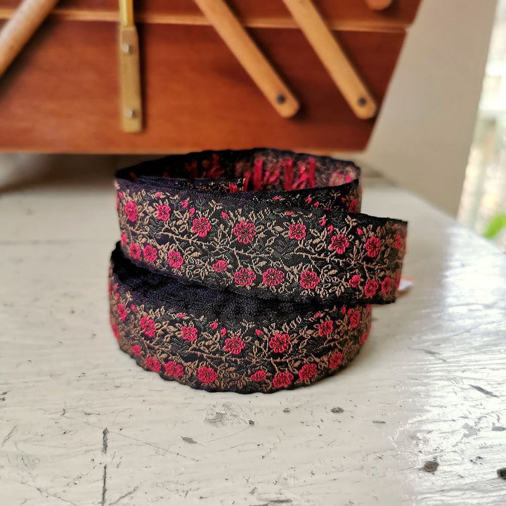 Kafka Wild Rose Ribbon 25mm wide - per 50cm length