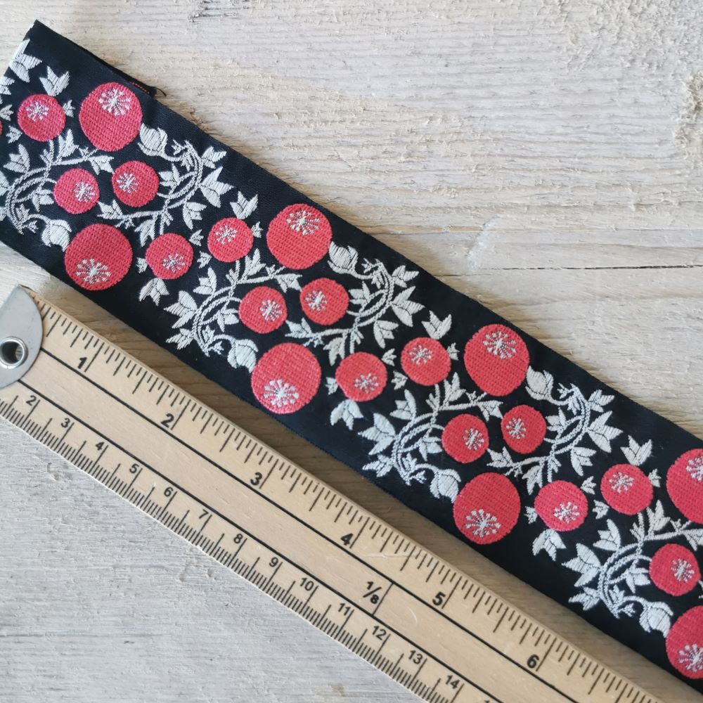 Kafka Berries Ribbon 50mm wide - per 50cm length