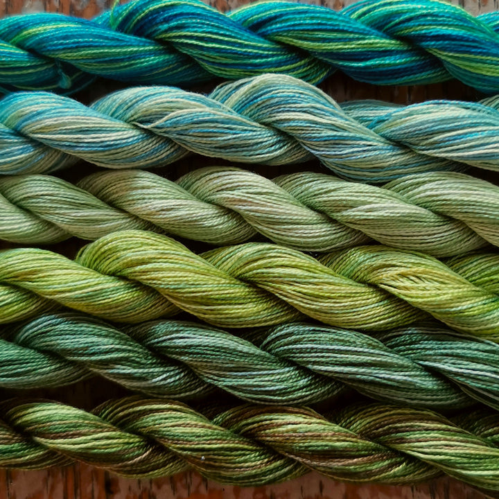 Paint Box Threads Variegated Skeins - Greens - Perle 8