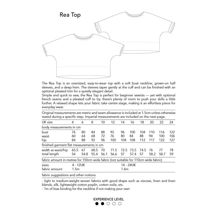 Dhurata Davies Rea Top Pattern Size 4-24