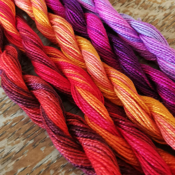 Paint Box Threads Variegated Skeins - Reds - Perle 8