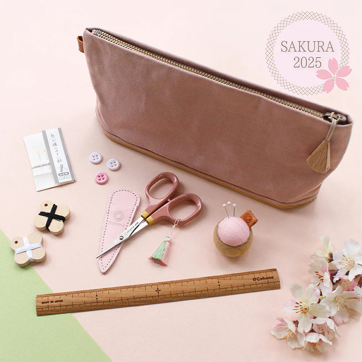 Cohana Sakura 2025  - Canvas Pouch Sewing Set with lacquer scissors