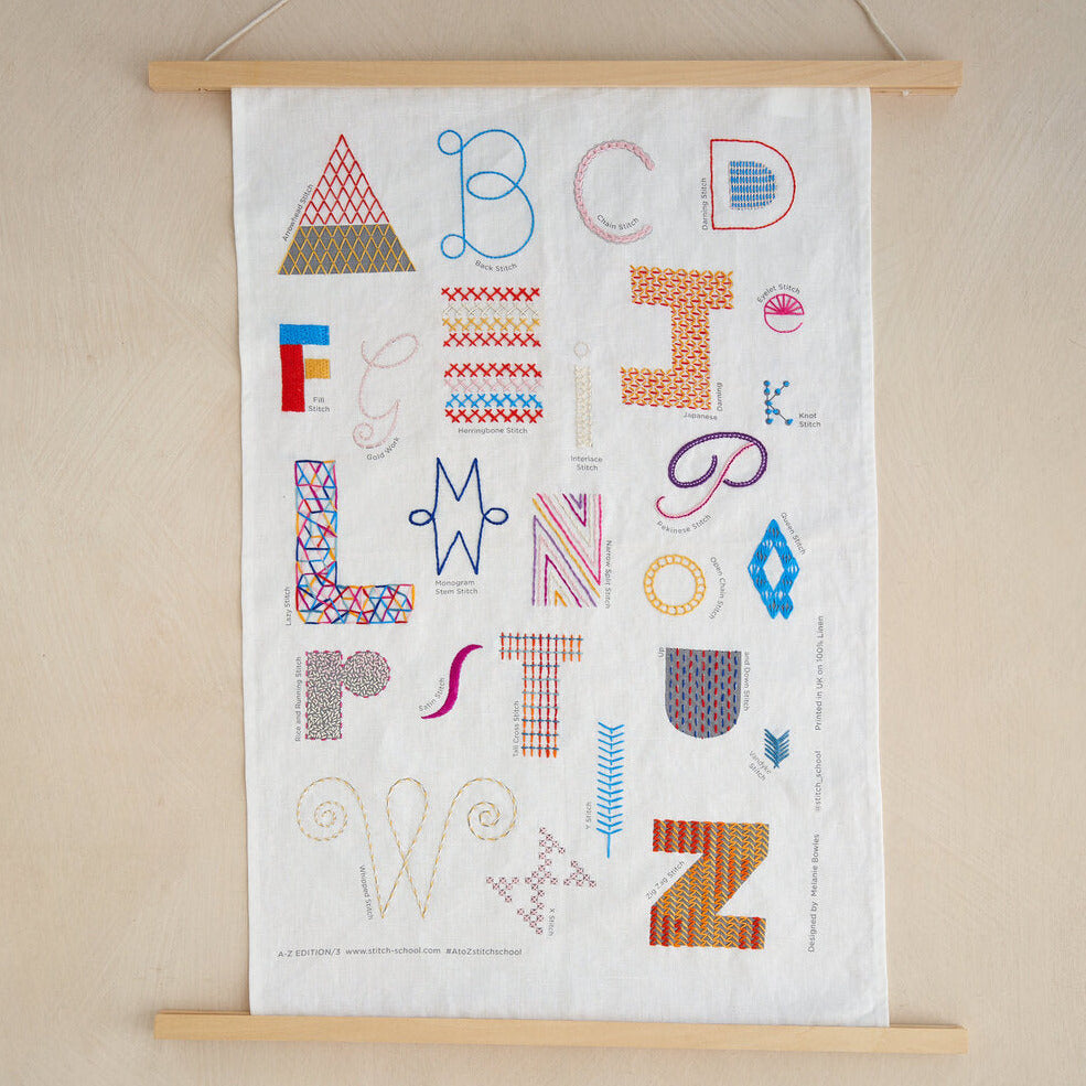 Stitch School A-Z Linen Embroidery Sampler (cloth only)