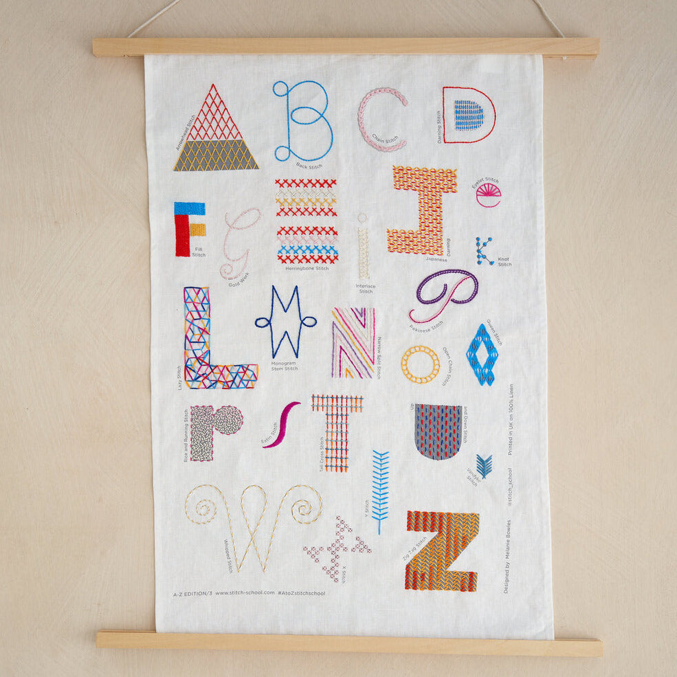 Sampler Cloth Stitch School A-Z Linen Embroidery Sampler (cloth only) – Beyond Measure