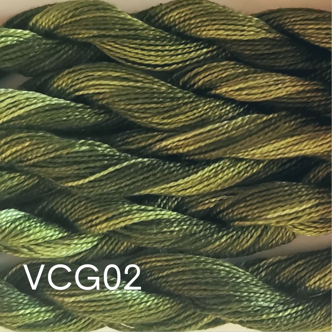 Paint Box Threads Variegated Skeins - Greens - Perle 8