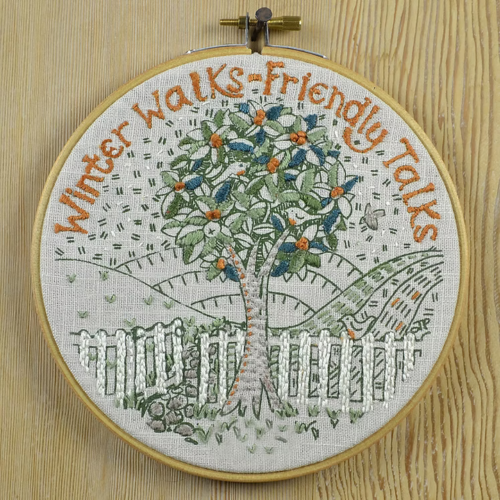 Jill Pargeter Embroidery Kit - Winter Walks, Friendly Talks