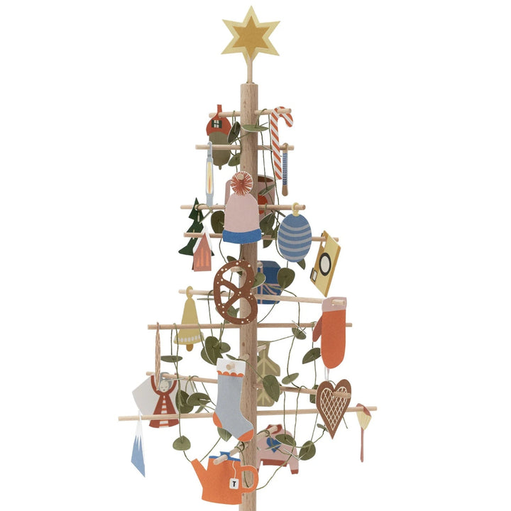 Jurianne Matter Paper and Wood Advent Tree (with garland)