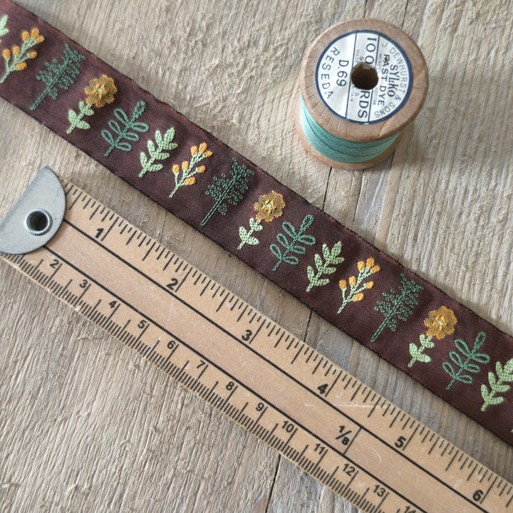 Kafka Sprigs Ribbon 25mm wide - per 50cm length