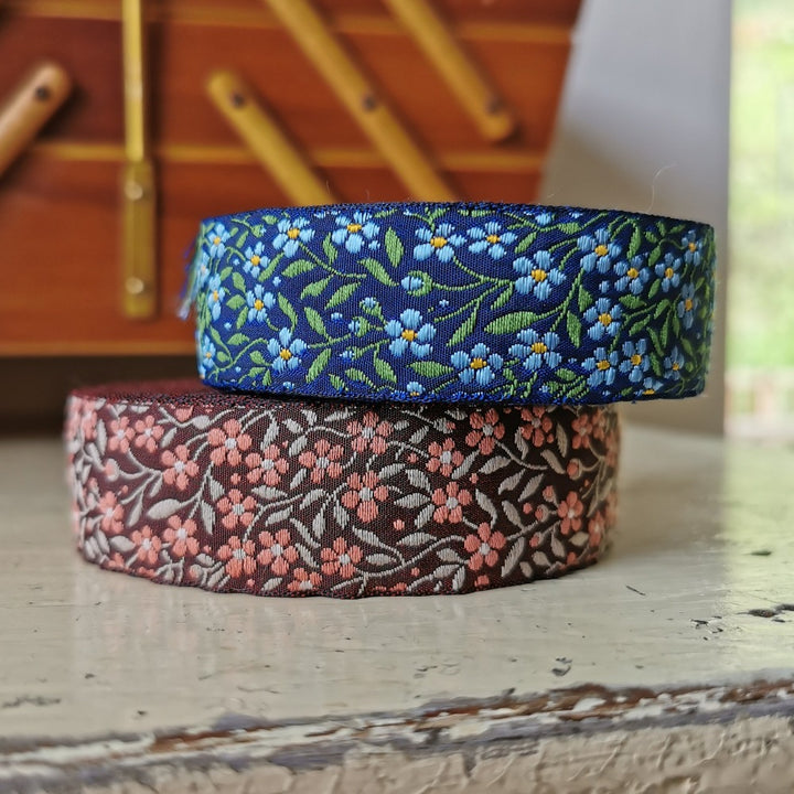 Kafka Forget-me-Not Ribbon 32mm wide - per 50cm length