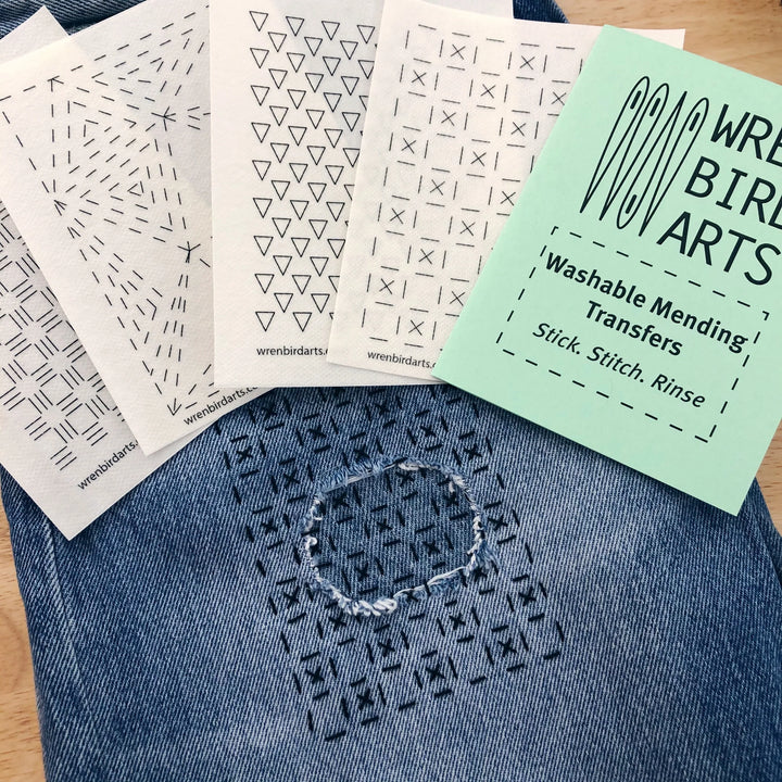 Wren Bird Arts Wash Away Mending Transfers - Mint Green Package