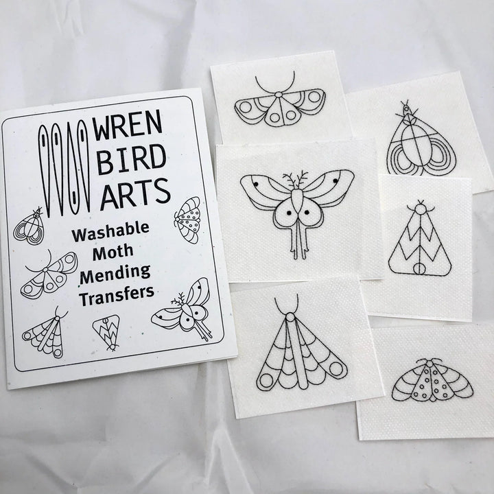 Wren Bird Arts Wash Away Mending Transfers - Moths