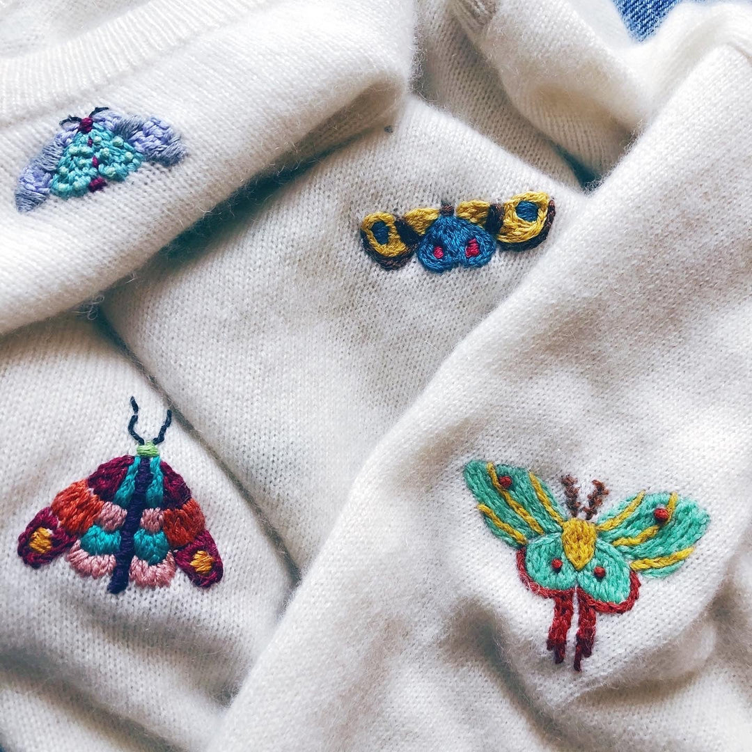 Wren Bird Arts Wash Away Mending Transfers - Moths