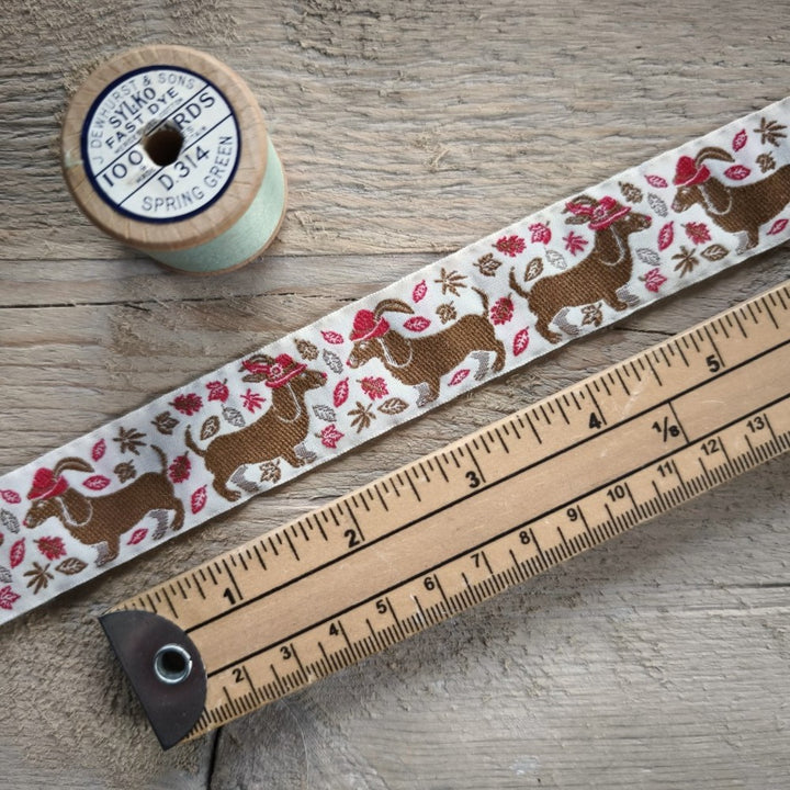 Kafka Dachshund Ribbon 30mm wide - per 50cm length