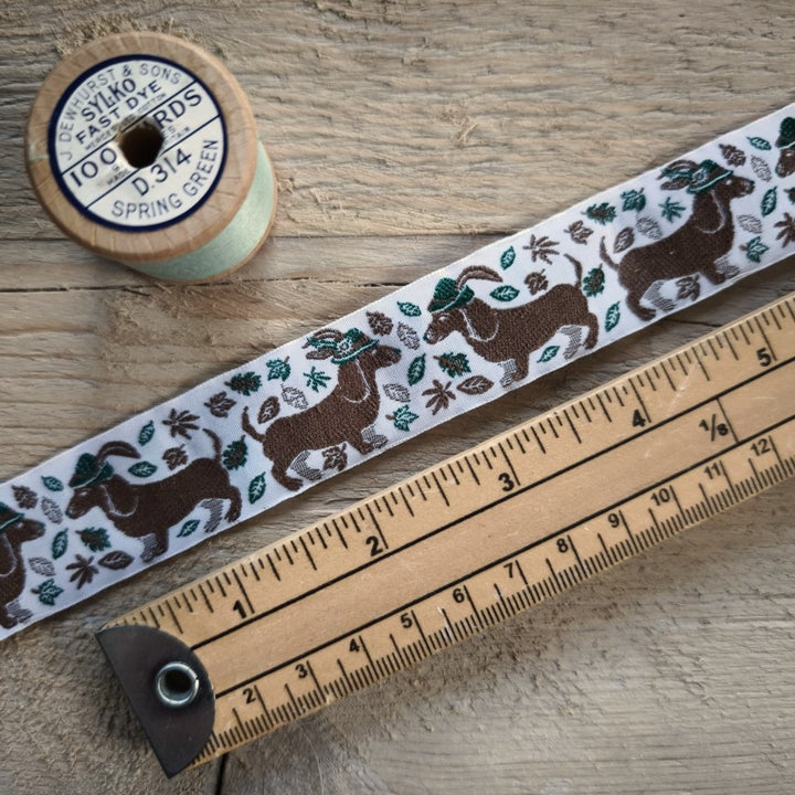 Kafka Dachshund Ribbon 30mm wide - per 50cm length