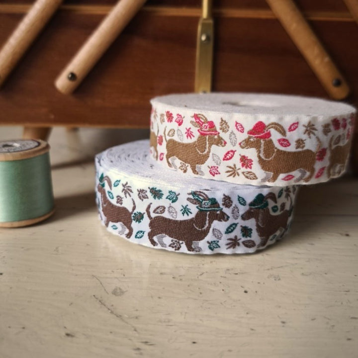Kafka Dachshund Ribbon 30mm wide - per 50cm length
