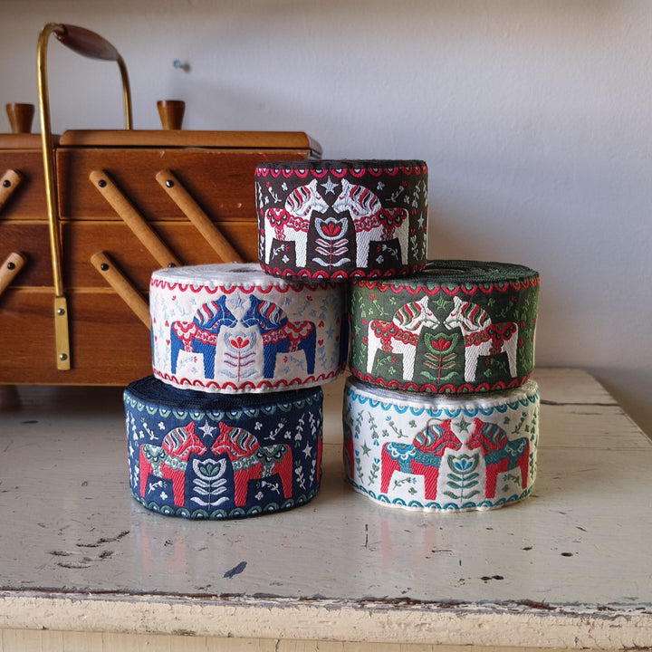Kafka Dala Horse Ribbon 60mm wide - per 50cm length