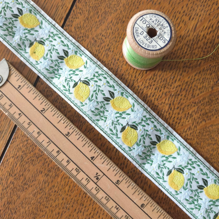 Kafka Lemons Ribbon 40mm wide - per 50cm length