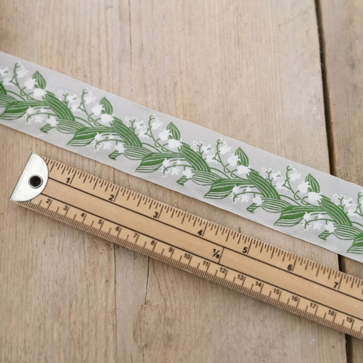 Kafka Lily of the Valley Ribbon 40mm wide - per 50cm length