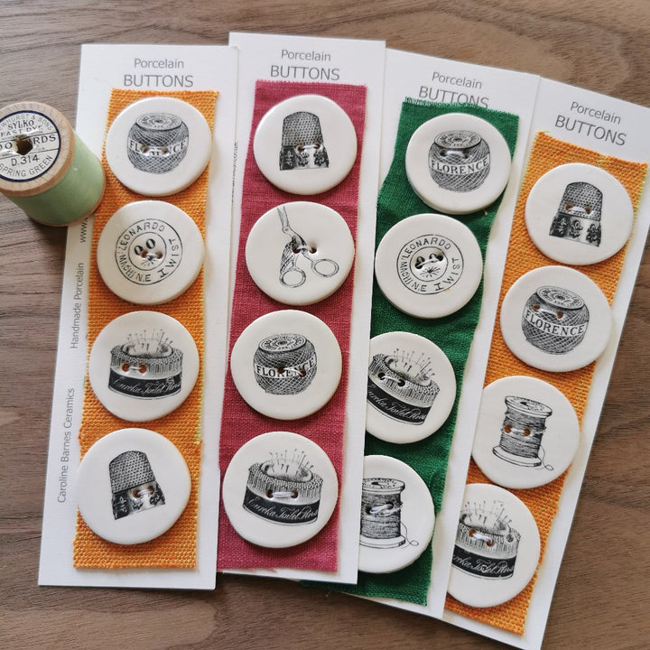 Ceramic Button Sets - vintage haberdashery