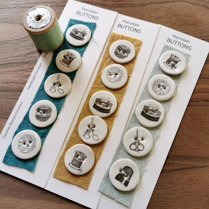 Ceramic Button Sets - vintage haberdashery