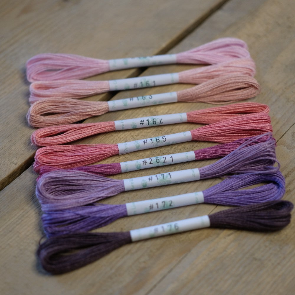 Studio Flax Linen Thread 14m skein - pinks and purples