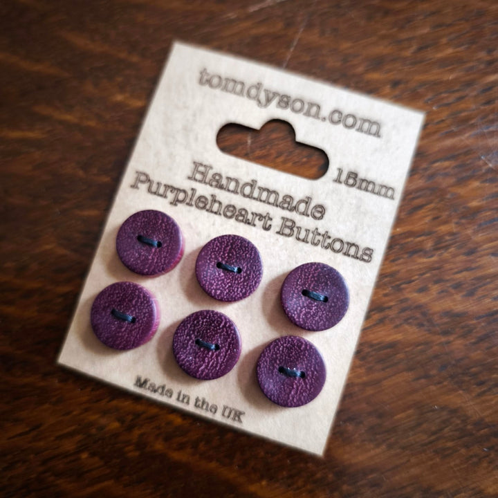Handmade Wooden Buttons 15mm - Set 6