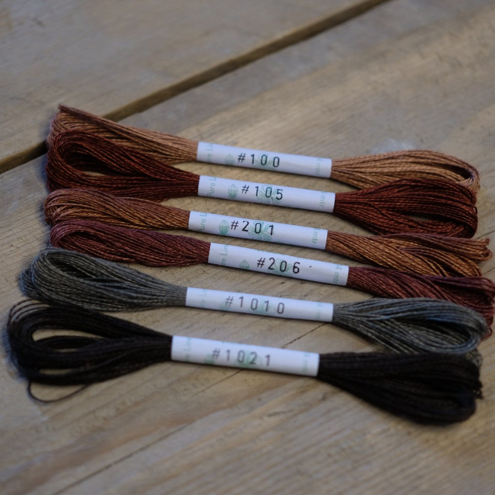 Studio Flax Linen Thread 14m skein - browns