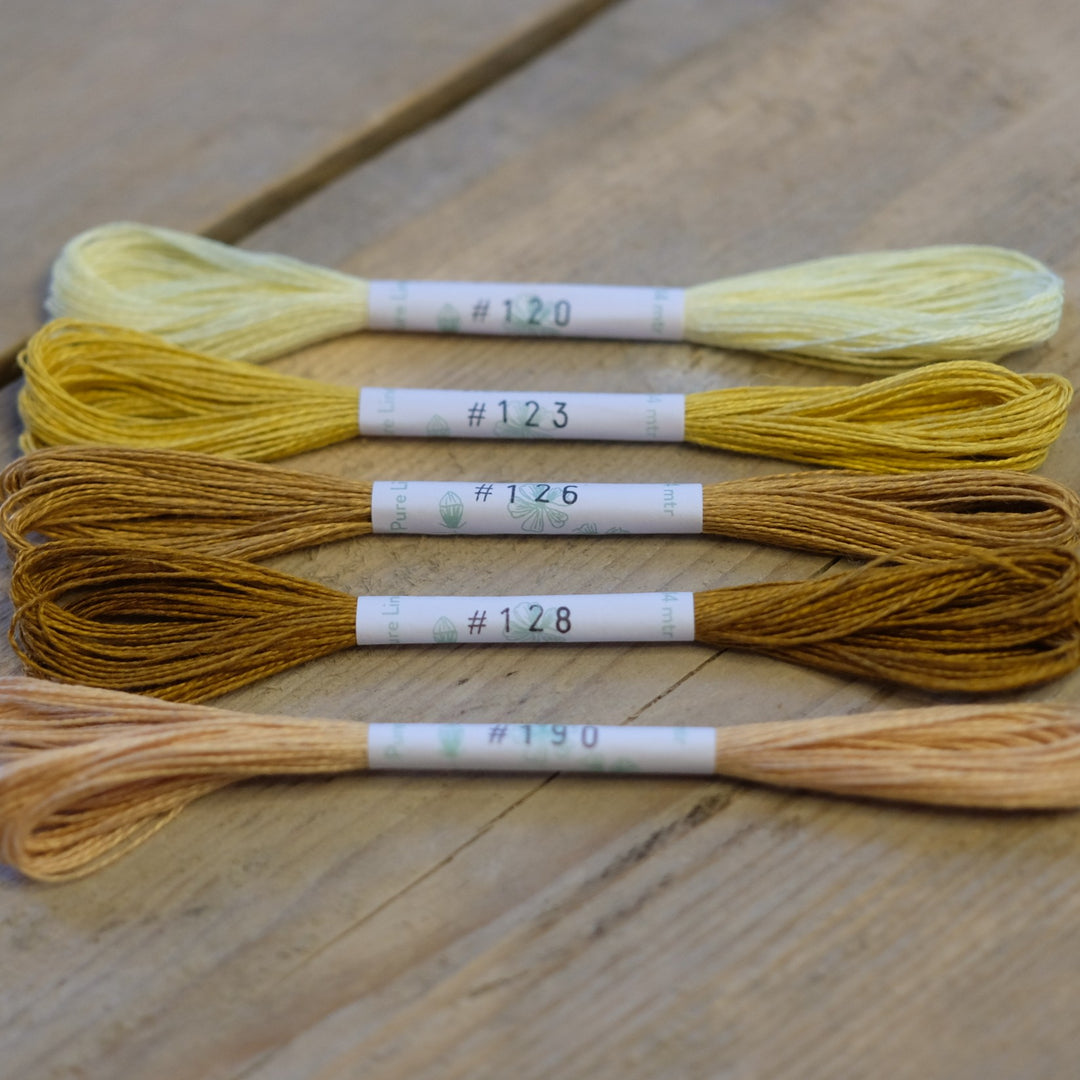 Studio Flax Linen Thread 14m skein - yellows