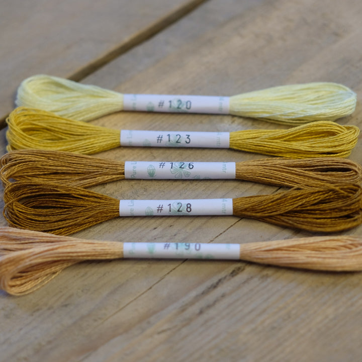 Studio Flax Linen Thread 14m skein - yellows