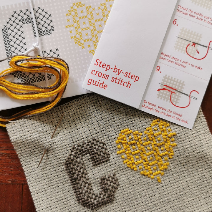 Super Stitch Studio Initial Heart Cross Stitch Kit