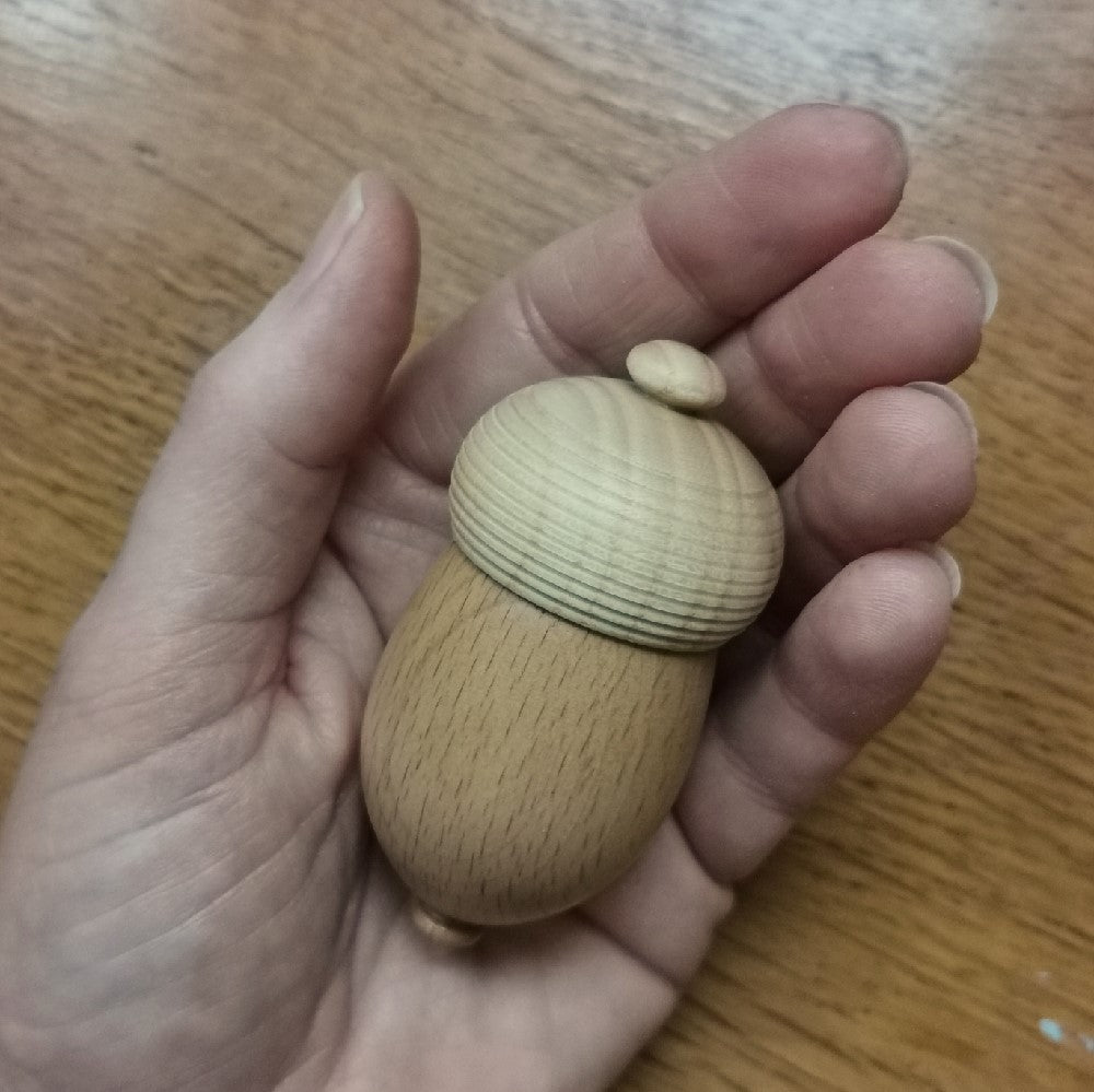 Wooden Acorn Sewing Etui