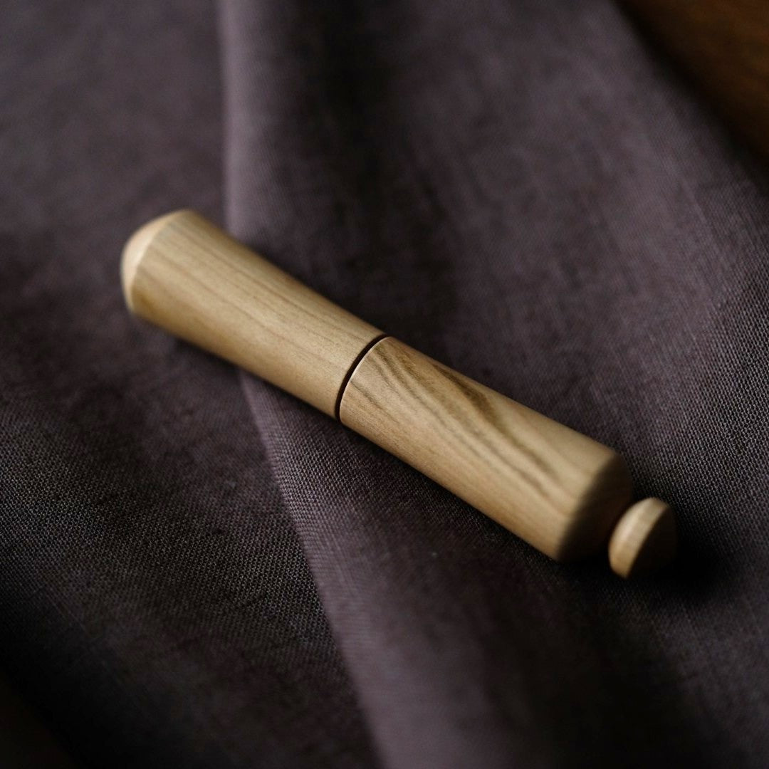 Long Turned Wooden Needle Case