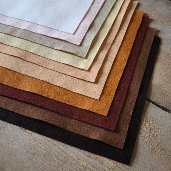 Skin tones and neutrals viscose/wool felt bundle