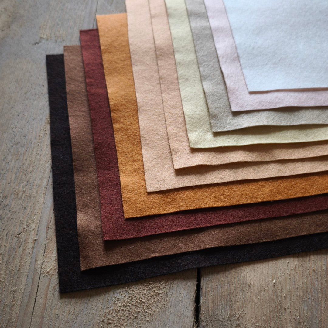 Skin tones and neutrals viscose/wool felt bundle