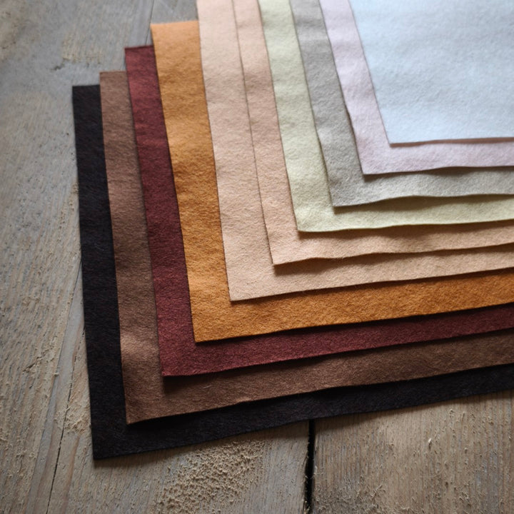 Skin tones and neutrals viscose/wool felt bundle