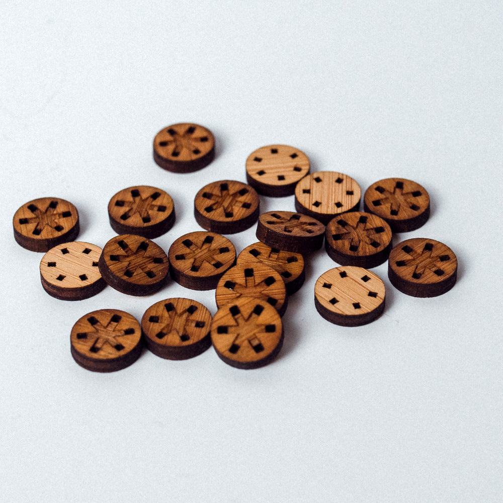 Arrow Mountain Bamboo Button - Asterisk 12 mm