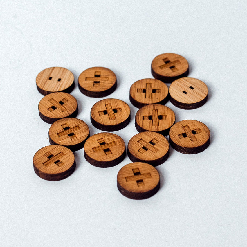 Arrow Mountain Bamboo Button - Positive 12 mm